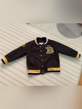 Baby Gap Batman 'Bruce Wayne' Boys Black & Yellow Varsity Bomber Jacket 4T